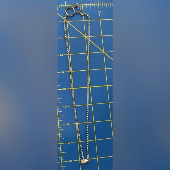 18” Sterling Silver Seratonin Molecule Necklace - Picture 4 of 4